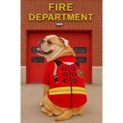 Parisian Pet 'Fire-Barker' Halloween Costume For Dogs & Cats – Firefighter Dog Costume, Pet Halloween Outfit, Red And Yellow -Target GUEST 3d339fab c01f 4e2b 82d5 fa13be92fd40