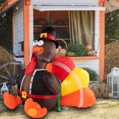 Joyfy 6 FT Thanksgiving Turkey Inflatable Decorations, LED Light Up Turkey With Pilgrim Hat, Blow Up Halloween Turkey For Outdoor Yard Garden Decor -Target GUEST 3e298bf3 534e 4058 8dd3 2fc2c003c36f