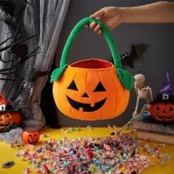 Joyfy Halloween Pumpkin Plush Tote Bucket, Cute Goody Basket With Handle For Kids, Trick Or Treat Candy Bag, Halloween Party Favor Supplies -Target GUEST 3f78955b 8c7a 4ceb 9740 bdfc9d4bffee
