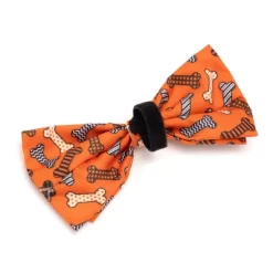 The Worthy Dog Halloween Bones Bow Tie - Adjustable Pet Collar Accessory
