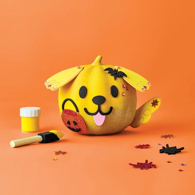 Halloween Craft Embellished Paper Mache Dog Pumpkin Painting Kit - Mondo Llama™ 3 Halloween Craft Embellished Paper Mache Dog Pumpkin Painting Kit - Mondo Llama™