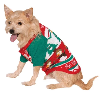 Rubie's X-Mas Patter Sweater Pet Costume 3 Rubie's X-Mas Patter Sweater Pet Costume