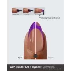 BTArtboxnails XCOATTIP® Press-On Nails - Purple Pastel French - Square Nails -160ct -Target GUEST 426ff315 0603 4c4e b623 edc640396e51