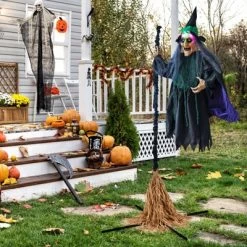 Tangkula Witch With Broomstick Halloween Animatronic Life Size Animated Halloween Prop With Laughing And Screaming Sound LED Lights -Target GUEST 43347e8f c161 4130 98f7 0241905bf241
