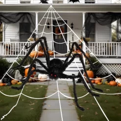 Joyfy Halloween Spider Web With Giant Spider Set,Realistic Hairy Spiders,400 Sq Ft Spider Web,Outdoor Decorations And Yard Party Decor Supplies -Target GUEST 45d289ba 6137 4f95 9c15 4eb5cfc4a532