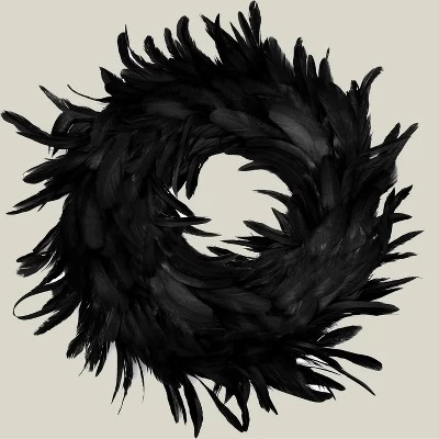 Joyfy Halloween Decorations 13.5in Black Feather Wreath, Party Decor Porch Patio Window Indoor Outdoor Decor, Halloween Wreath Props Party Favors 10 Joyfy Halloween Decorations 13.5in Black Feather Wreath, Party Decor Porch Patio Window Indoor Outdoor Decor, Halloween Wreath Props Party Favors - Image 8