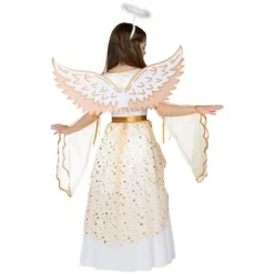 Joyfy Girls' Guardian Angel Costume Halloween – Gold Satin Dress With Wings & Halo Full Costume For Girl's Cosplay Party Halloween -Target GUEST 49ae14cc 33e7 48ae 9658 ce7d500b3d0f