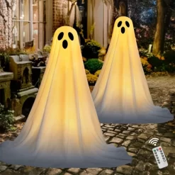 Joyfy 2 Pack 47'' Halloween Standing Ghost Outdoor Decoration, White Ghost With Warm String Light Haunted House Prop For Garden Yard Porch Lawn Decor -Target GUEST 4c33db26 0b0b 4d98 9f65 89ce1c78acdc