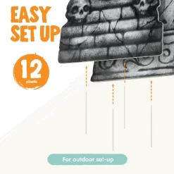 Joyfy 6 Pcs 15.7" Halloween Tombstones Outdoor Cemetery Decor, RIP Plastic Headstones Prop With 12 Metal Stakes For Yard Lawn Graveyard Decor -Target GUEST 51962835 bb91 4888 9c4f 8bfdac45d273