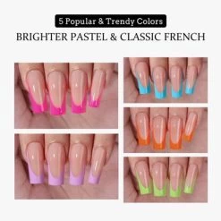 BTArtboxnails XCOATTIP® Press-On Nails - Bright Pastel French - Square Nails, Almond Nails -160ct -Target GUEST 524353e0 c948 4ea3 9c49 3c38c2d51dbc