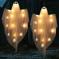 Joyfy 47” Halloween Hanging Ghost Outdoor Decoration, Flying Ghosts With Warm LED Light Party Decor Prop For Front Yard Patio Garden 2 Pack -Target GUEST 52f774b3 d656 4b44 8c93 928ae7f31bc8