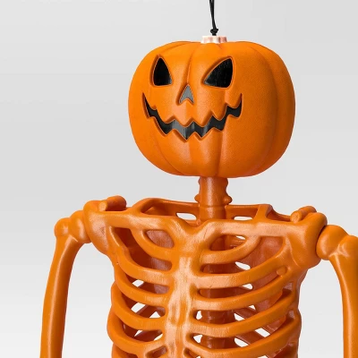 24" Poseable Pumpkin Head Skeleton Halloween Decorative Prop Orange - Hyde And EEK! Boutique™ 4 24" Poseable Pumpkin Head Skeleton Halloween Decorative Prop Orange - Hyde And EEK! Boutique™ - Image 2