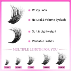 VEYESBEAUTY VBXtreme Lash Clusters Fluffy Individual Lash Extensions 3D Layered Volume Eyelashes Thin & Invisible Faux Mink Lash Mixed Length 10-18mm -Target GUEST 56aad686 dc8a 467a 8979 af23521cf178