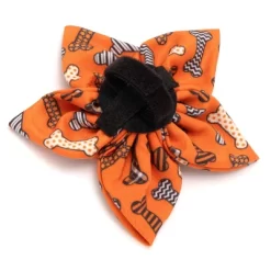The Worthy Dog Halloween Bones Flower - Adjustable Pet Collar Accessory