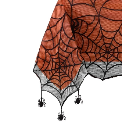 Elrene Crawling Halloween Spider Lace Lined Tablecloth - Black/Orange - Elrene Home Fashions 4 Elrene Crawling Halloween Spider Lace Lined Tablecloth - Black/Orange - Elrene Home Fashions - Image 2
