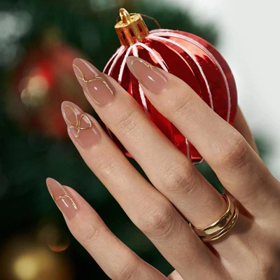 BTArtbox Press-On Nails - Radiant Ribbons - M Almond - 30ct 3 BTArtbox Press-On Nails - Radiant Ribbons - M Almond - 30ct