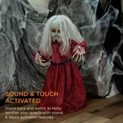 Best Choice Products Animatronic Roaming Doll Halloween Decoration, Haunted Holly Sound Activated Prop W/ Light-Up Eyes -Target GUEST 58eef3d1 d487 40f6 829b 4c5779225982