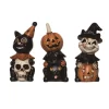 Transpac Vintage Halloween Character Figurine Set - Decorative Resin Objects For Spooky Home Decor