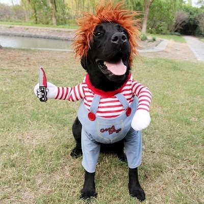 Pet Deadly Doll Dog Costume, Cosplay Halloween Christmas Funny Clothes Party Costume For Small Medium And Large Dogs (Small) 4 Pet Deadly Doll Dog Costume, Cosplay Halloween Christmas Funny Clothes Party Costume For Small Medium And Large Dogs (Small) - Image 2