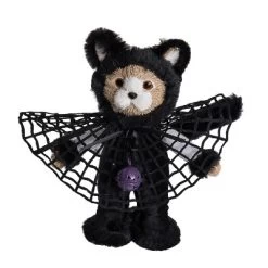 Transpac Thread Cat With Costume Decorative Plush Figurine Halloween Black Foam Tabletop Decor For Cat Lovers And Gifts