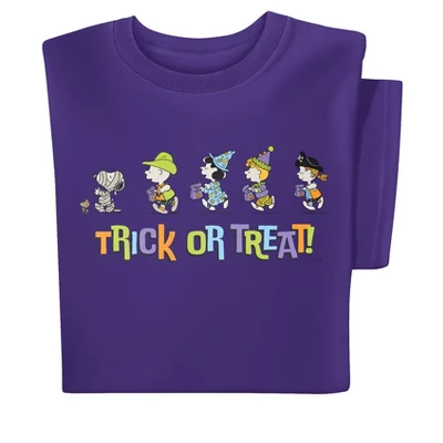 Collections Etc Peanuts Trick Or Treat Halloween Short Sleeve Graphic T-Shirt 4 Collections Etc Peanuts Trick Or Treat Halloween Short Sleeve Graphic T-Shirt - Image 2