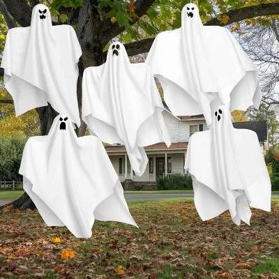 Joyfy 5 Pcs Halloween 27.5'' Hanging Ghost Decoration,Halloween Decor,Front Yard Patio Lawn Garden Outdoor And Holiday Porch Haunted House Tree Décor 10 Joyfy 5 Pcs Halloween 27.5'' Hanging Ghost Decoration,Halloween Decor,Front Yard Patio Lawn Garden Outdoor And Holiday Porch Haunted House Tree Décor - Image 8