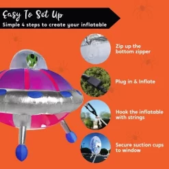 Joyfy 4.5 FT Halloween Inflatable Outdoor Decorations, Inflatable Alien UFO With Color Changing LEDs For Halloween Window Yard Garden Lawn Decoration -Target GUEST 652804b1 ff0c 45b1 95bc a9b518746d63