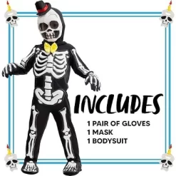 Joyfy Boys' Halloween Costume Glows In The Dark Skeleton Costume, Black Skelebones Jumpsuit, Bone Halloween Costume -Target GUEST 66beeeba f30b 4f1a a4a8 8ce63d72391e