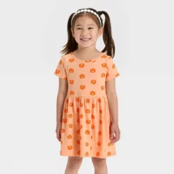 Toddler Girls' Short Sleeve Halloween Pumpkin Dress - Cat & Jack™ Orange -Target GUEST 6bd46f81 8998 4782 b1ab bf5eae17ed88