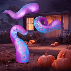 Joyfy 3 Pcs Halloween Inflatable Outdoor Decorations, Purple Octopus Tentacle With Built-in LEDs Broke Out From Window For Halloween Window Roof Decor -Target GUEST 6c029697 4f92 4d0d aaa1 704158075334