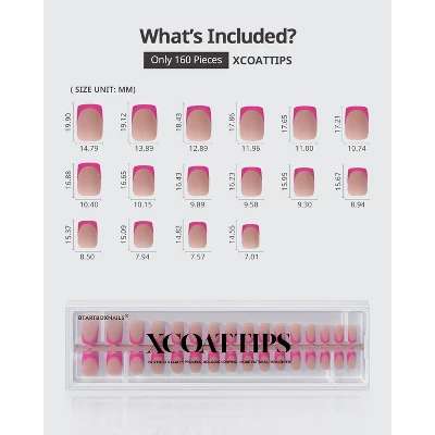 BTArtboxnails XCOATTIP® Press-On Nails - Pink Pastel Collection -Square Nails -150ct 7 BTArtboxnails XCOATTIP® Press-On Nails - Pink Pastel Collection -Square Nails -150ct - Image 5