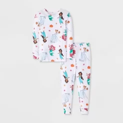 Toddler Girls' 2pc Disney Princess Long Sleeve Halloween Viscose Snug Fit Pajama Set - White -Target GUEST 6f9031c2 a544 42dc 95d0 d90e10434a51