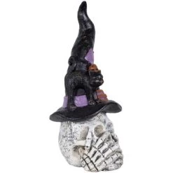 Northlight Skull In Witch Hat With Cat Halloween Decoration - 22.75" -Target GUEST 70651766 5fcc 4998 b41a db855cb944c2