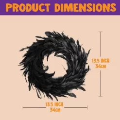 Joyfy Halloween Decorations 13.5in Black Feather Wreath, Party Decor Porch Patio Window Indoor Outdoor Decor, Halloween Wreath Props Party Favors 14 Joyfy Halloween Decorations 13.5in Black Feather Wreath, Party Decor Porch Patio Window Indoor Outdoor Decor, Halloween Wreath Props Party Favors -Target GUEST 732060c7 d228 437b abfb 64c6b5f3d132