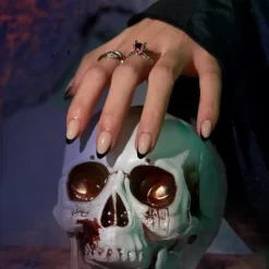 BTArtbox Press-On Nails -Black French -S Almond -32ct