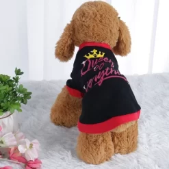 Unique Bargains Cotton Comfortable Puppy Dog Small Pet Sweatshirt Clothes Black&Red L