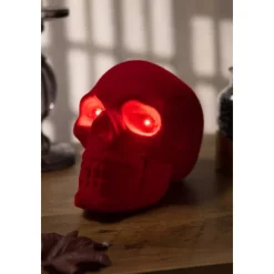 HalloweenCostumes.com One Size Fits Most Light Up Flocked Velvet Skull Decoration | Halloween Table Decor With LED Lights, Red -Target GUEST 793c723e 47c6 4057 a58b c5228d3d36de