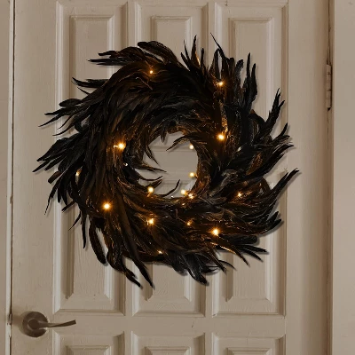 Joyfy Halloween Decorations 13.5in Black Feather Wreath, Party Decor Porch Patio Window Indoor Outdoor Decor, Halloween Wreath Props Party Favors 3 Joyfy Halloween Decorations 13.5in Black Feather Wreath, Party Decor Porch Patio Window Indoor Outdoor Decor, Halloween Wreath Props Party Favors