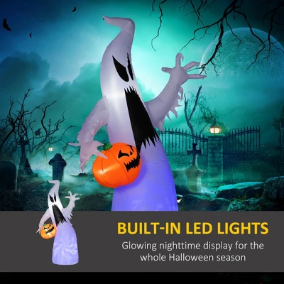 Gulches 5.9' Halloween Inflatable Ghost With Pumpkin, Purple Outdoor Blow Up LED Decor Waterproof 6 Gulches 5.9' Halloween Inflatable Ghost With Pumpkin, Purple Outdoor Blow Up LED Decor Waterproof - Image 4