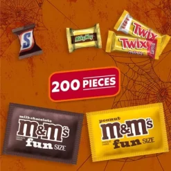 Mars Assorted Halloween Chocolate Candy Minis And Fun Size Variety Bag - 76.94oz/200ct