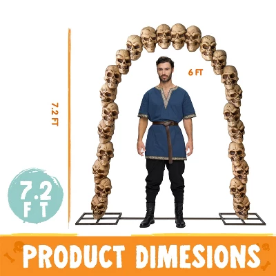 Joyfy 7.2 FT Halloween Outdoor Decorations, Scary Giant Skeleton Archway Decor, Skull Arch For Halloween Yard Garden Lawn Haunted House Decorations 7 Joyfy 7.2 FT Halloween Outdoor Decorations, Scary Giant Skeleton Archway Decor, Skull Arch For Halloween Yard Garden Lawn Haunted House Decorations - Image 5