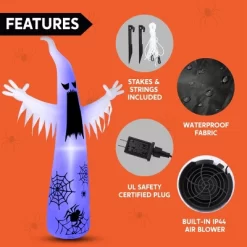 Joyfy 12 FT Halloween Inflatables Outdoor Decorations, Giant Ghost Inflatable With 3-Colored Flashing Flame Light For Halloween Yard Garden Lawn Decor -Target GUEST 85a3dcaf b7e2 44ef 8b29 be06b8b1e34c