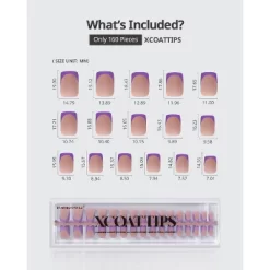 BTArtboxnails XCOATTIP® Press-On Nails - Purple Pastel French - Square Nails -160ct -Target GUEST 870e3464 63c7 4637 8c9e bc368a2330cd