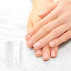 Unique Bargains Women's Full Coverage Nail Kit XXL Clear 1 Set