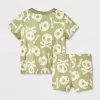 Baby 2pc Halloween Skull & Bones T-Shirt & Bloomer Set - Cat & Jack™ Green