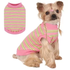 Dog Shirt, Pet Clothes For Chihuahua, Yorkie Teacup Costumes Striped, Small Dogs Sleeveless Tank Top Vest, Breathable Cotton Puppy T-Shirt