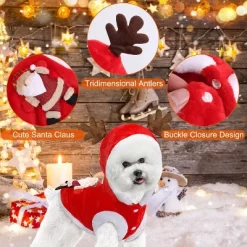 IMountek"Christmas Pet Costume Santa Outfit With Reindeer Antlers – Winter Clothes For Dogs & Cats XL"Red -Target GUEST 8cadc683 284d 4970 87fd 1b0f8367208b