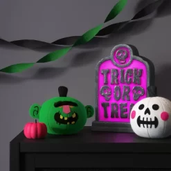 Fabric Pumpkin And Skull Figurine - Hyde And EEK! Boutique™ White