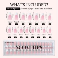 BTArtboxnails XCOATTIP® Press-On Nails - White French - Coffin Nails -160ct -Target GUEST 8e5144ef c07c 44f1 a918 3fa8bd283ca7