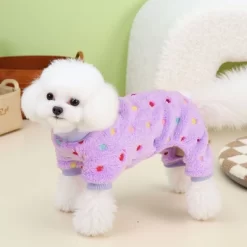 Dog Fuzzy Velvet Pajamas, Dog Winter Clothes For Small Dogs Boy Girl, Pet Jumpsuit, Doggy Apparel, Pink/Gray/Blue/Purple -Target GUEST 90898496 f92e 4c2d a3c1 9af35016ebf1